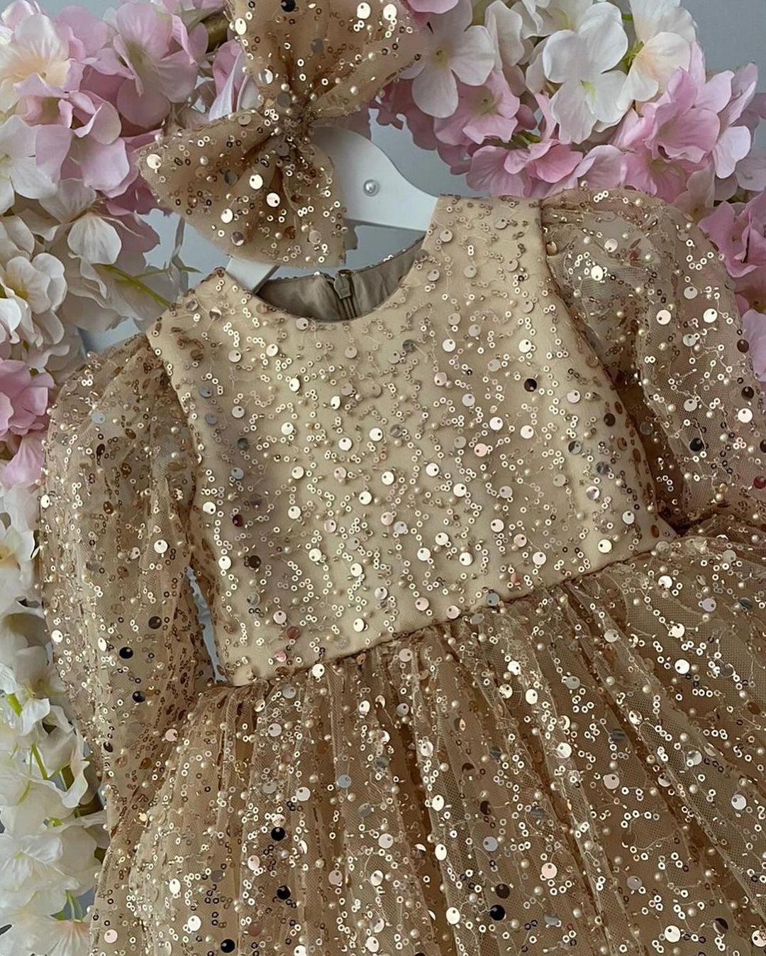 Golden Stardust Baby Frock Dress