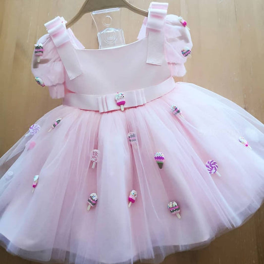 Elegant Baby Pink Candy Frock