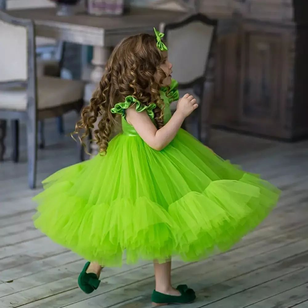 Classic Green Baby Girl Birthday Dress