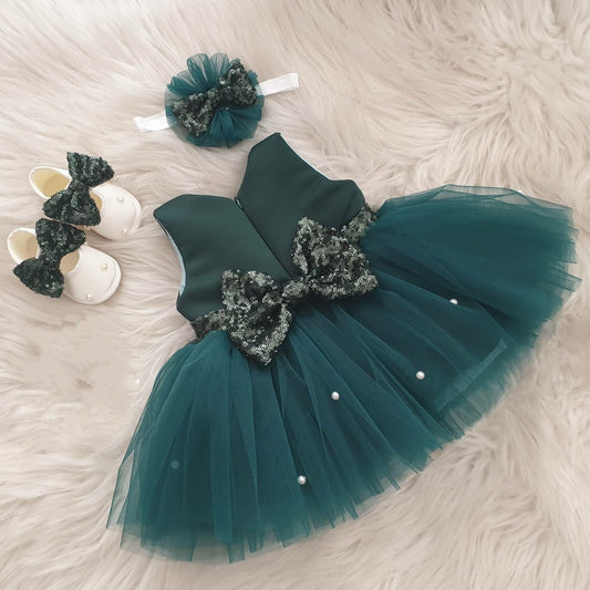 Elegant Green Baby Girl Dress