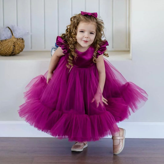 Purple Net Fancy Baby Frock Dress