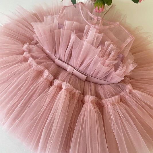 Elegant Solid Color Baby Frock Dress