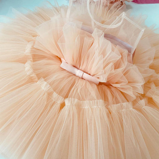 Elegant Soft Brown Baby Frock Dress