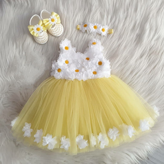 Sunflower Yellow First Birthday Dress