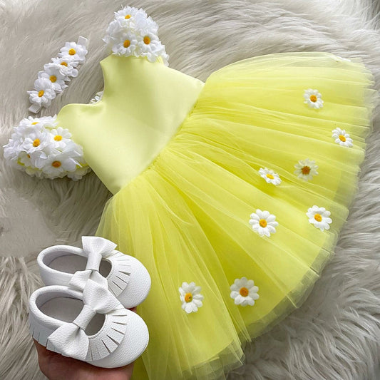 Sunflower Themed First Birthday Dress
