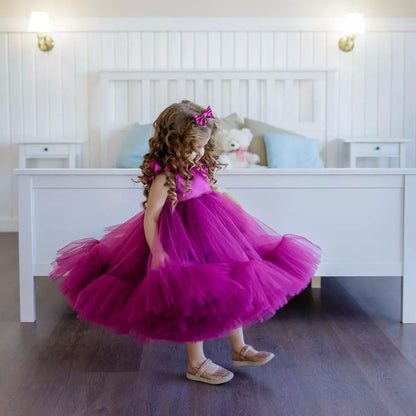 Purple Net Fancy Baby Frock Dress